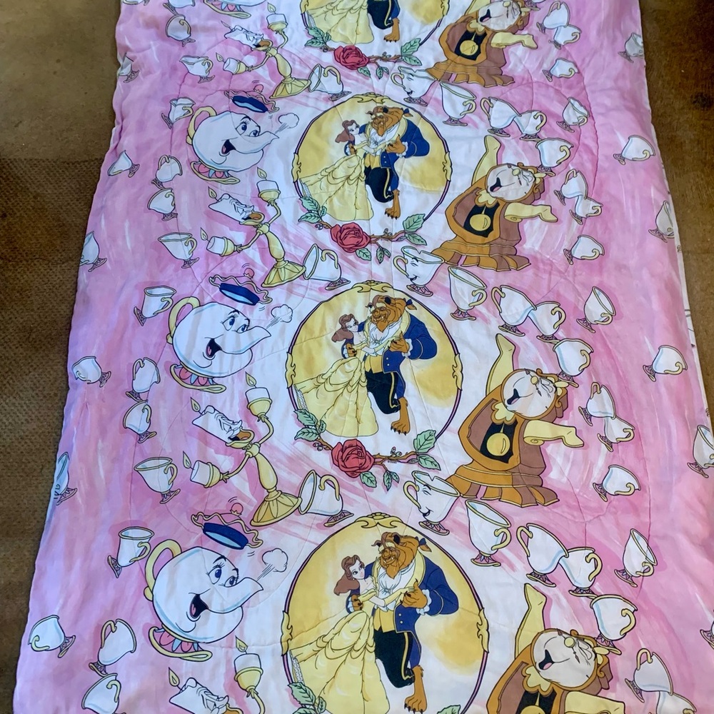 Vintage Beauty And The Beast Twin Comforter Twin Blanket Disney